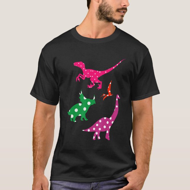 Camiseta Dinosaurio Colorful Trex Costume Dot Internacional (Anverso)