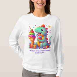 Camiseta Dinosaurio comiendo helado: Cita divertida
