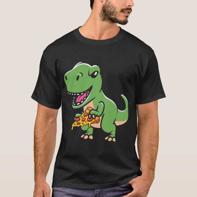 Camiseta Dinosaurio comiendo pizza divertida Pizza Lover Di (Anverso)