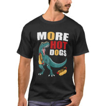 Dinosaurio comiendo un hotdog