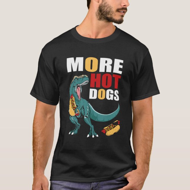 Camiseta Dinosaurio comiendo un hotdog (Anverso)