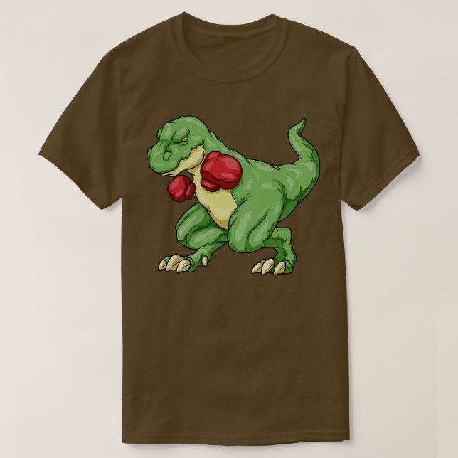 Camiseta Dinosaurio como boxeador con guantes de boxeo (Diseño del anverso)