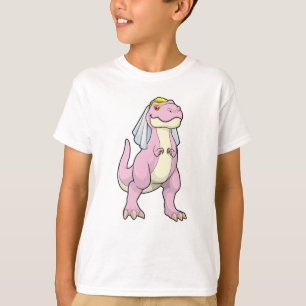 Camiseta Dinosaurio como novia en Boda con velo