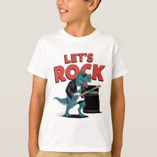 Camiseta Dinosaurio con gafas de sol tocando guitarra