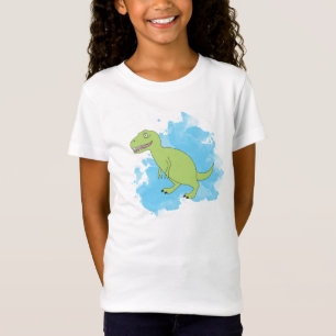 Camiseta Dinosaurio con pintura azul