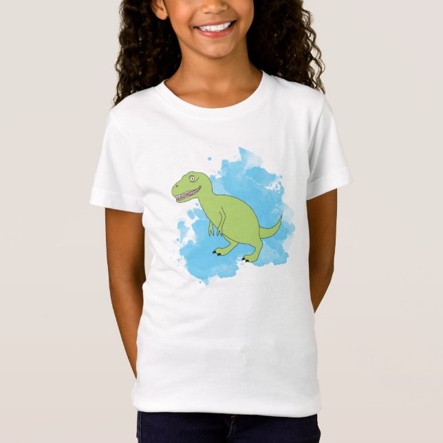 Camiseta Dinosaurio con pintura azul (Anverso)