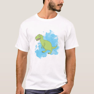 Camiseta Dinosaurio con pintura azul