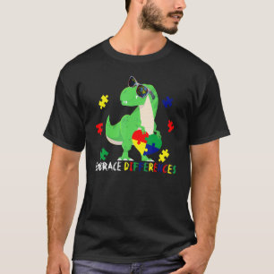 Camiseta Dinosaurio Conciencia del Autismo T Rex Corazón Pi