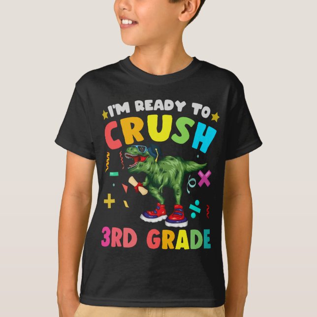 Camiseta Dinosaurio Crush de 3er grado Dino Primer Día Niño (Anverso)