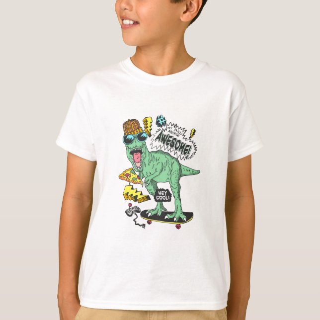 Camiseta Dinosaurio Cute dibujado a mano (Anverso)