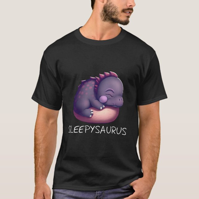 Camiseta Dinosaurio Cute Sleepysaurus (Anverso)