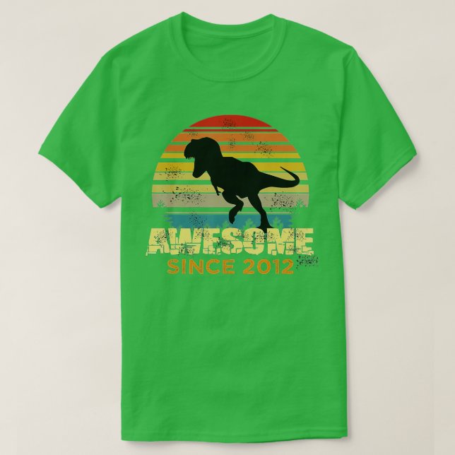 Camiseta Dinosaurio de 10 años de edad sana Si (Diseño del anverso)