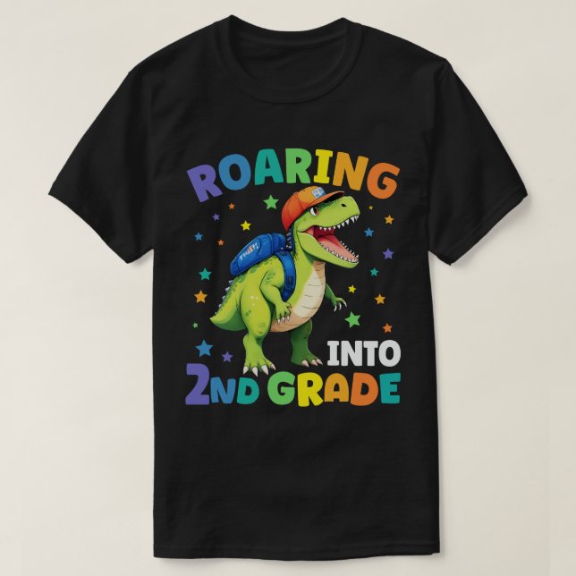 Camiseta Dinosaurio de 2º Grado Rex vuelve a la escuela (Diseño del anverso)