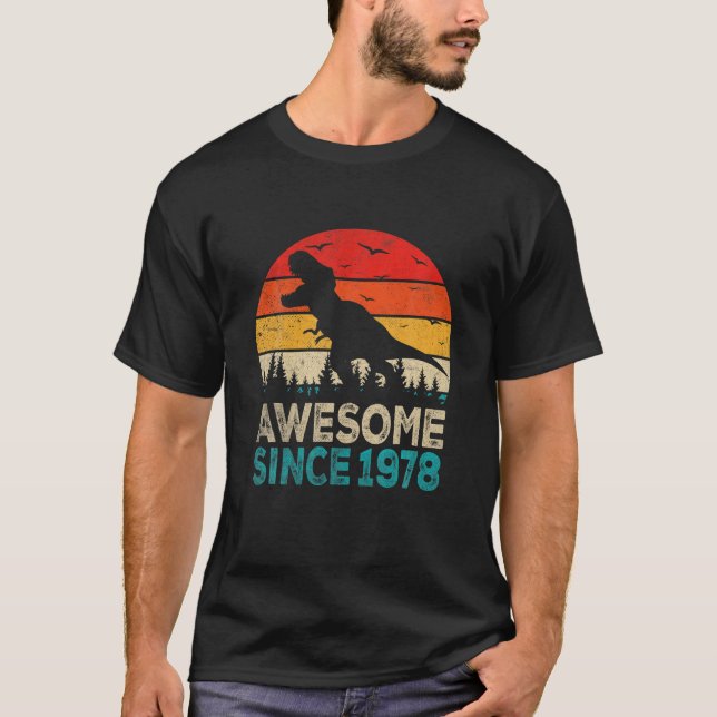 Camiseta Dinosaurio De 44 Años Impresionante Desde 1 (Anverso)
