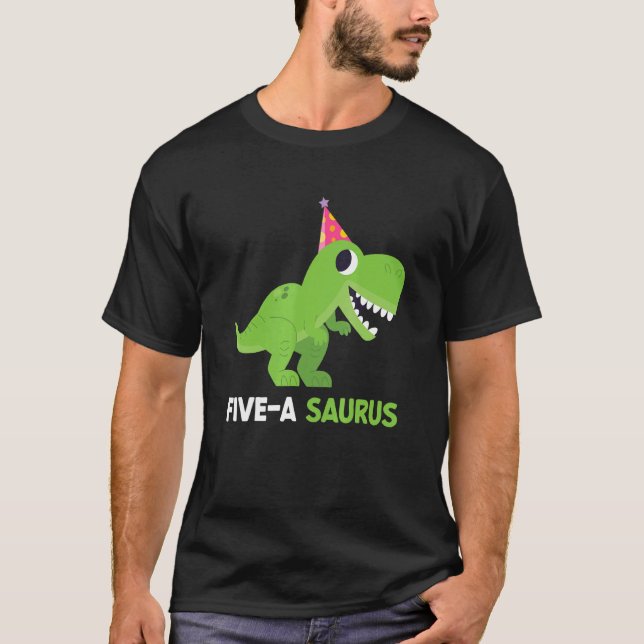Camiseta Dinosaurio de 5 años cumpleaños 5 Rex Dino Five Sa (Anverso)