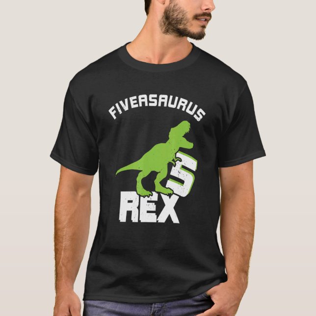 Camiseta Dinosaurio de 5 años cumpleaños 5 Rex Dino Five Sa (Anverso)