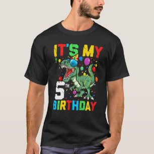 Camiseta Dinosaurio de 5 años es mi quinto cumpleaños feliz