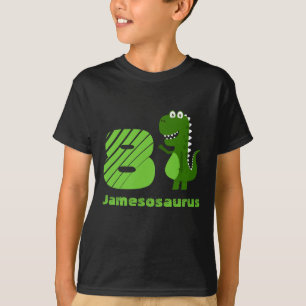 Camiseta Dinosaurio de 8 cumpleaños personalizado
