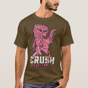 Camiseta Dinosaurio de cáncer de mama machacado que contien