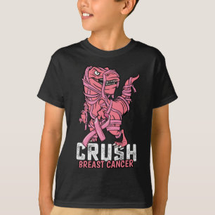 Camiseta Dinosaurio de cáncer de mama machacado sostiene ci