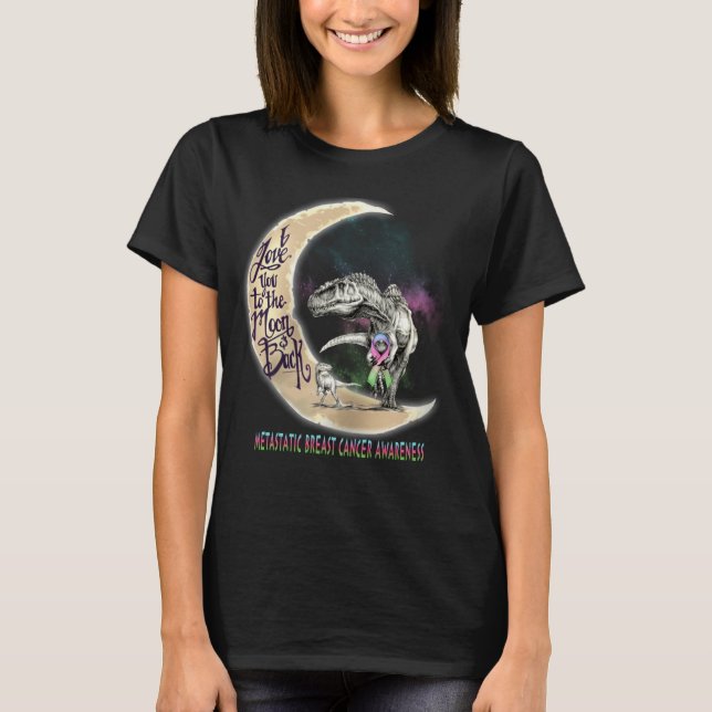 Camiseta dinosaurio de cáncer de mama metastásico (Anverso)