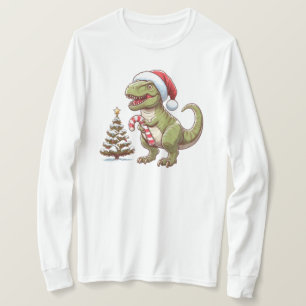 Camiseta Dinosaurio de caramelo de Navidad lindo