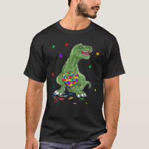 Camiseta Dinosaurio de conciencia del autismo Pieza Rex H