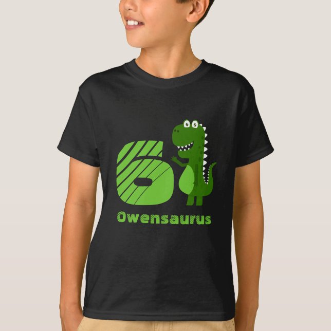 Camiseta Dinosaurio de cumpleaños personalizado (Anverso)