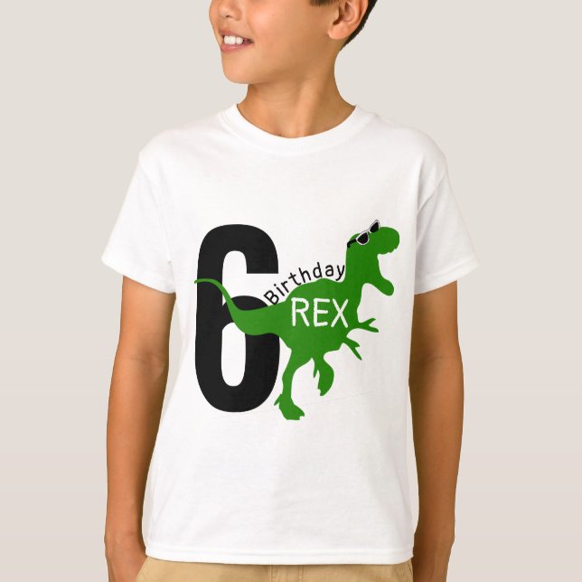 Camiseta Dinosaurio de cumpleaños personalizado de la edad  (Anverso)