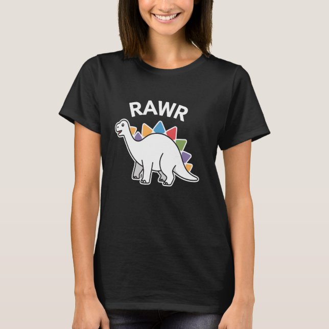 Camiseta Dinosaurio de Cute Dino Rawr Roaring Funny Kid Din (Anverso)