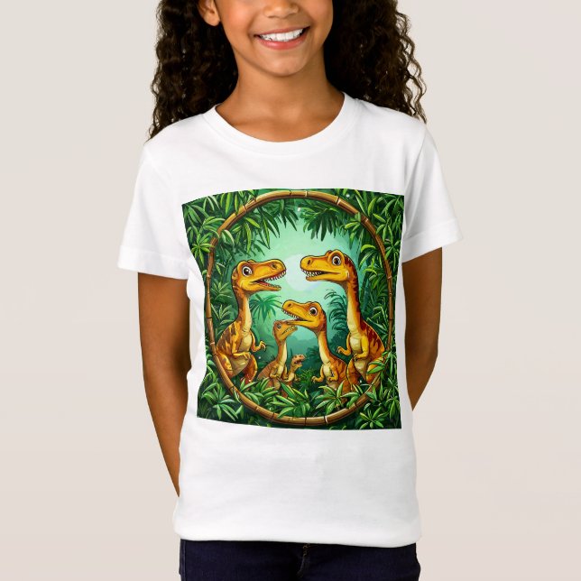 Camiseta Dinosaurio de dibujos animados lindo (Anverso)