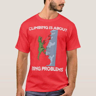 Camiseta Dinosaurio de escalada divertida de Rex Rock Climb