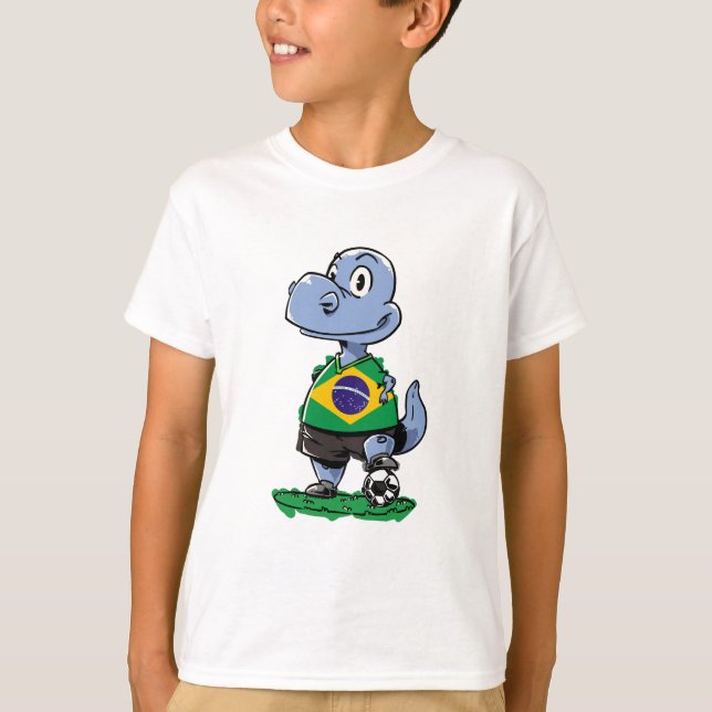 Camiseta Dinosaurio de fútbol - Brasil (Anverso)