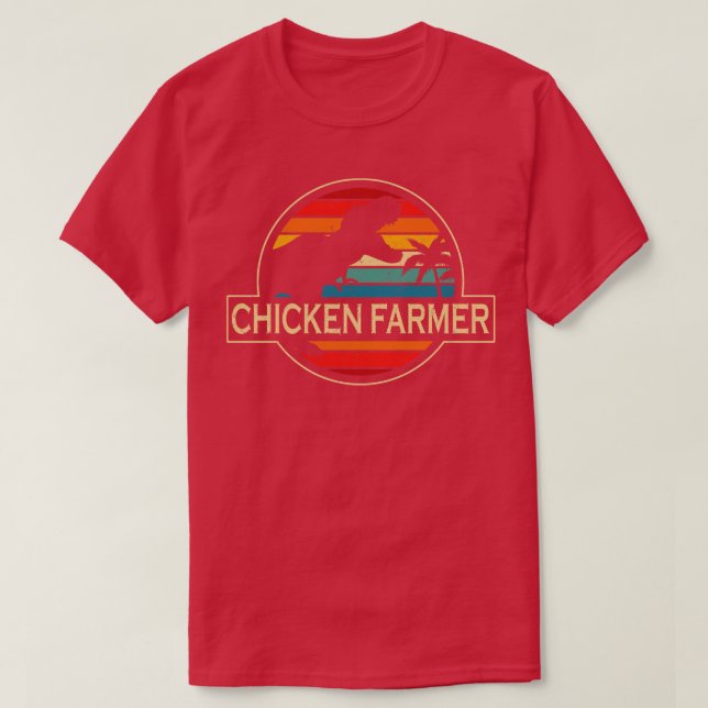 Camiseta Dinosaurio de granjeros de pollo (Diseño del anverso)