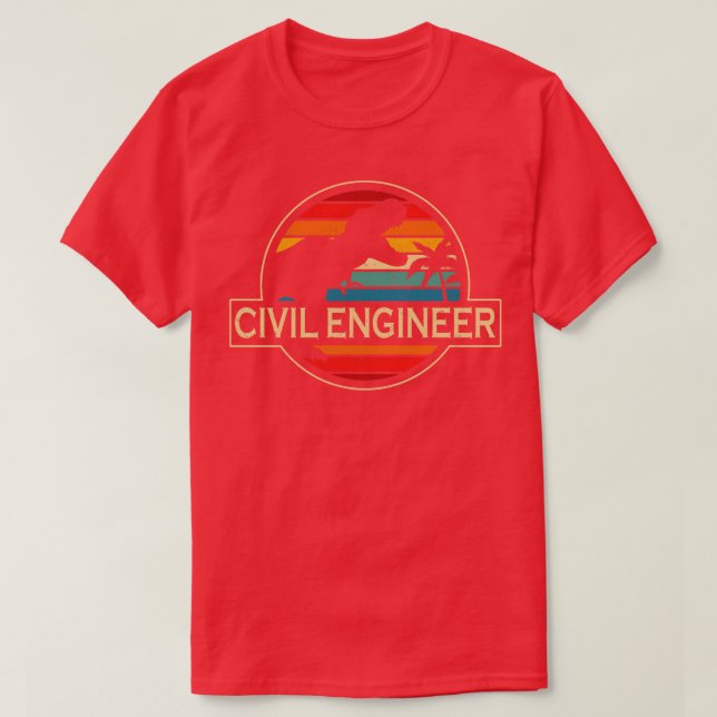 Camiseta Dinosaurio de Ingeniería Civil (Diseño del anverso)