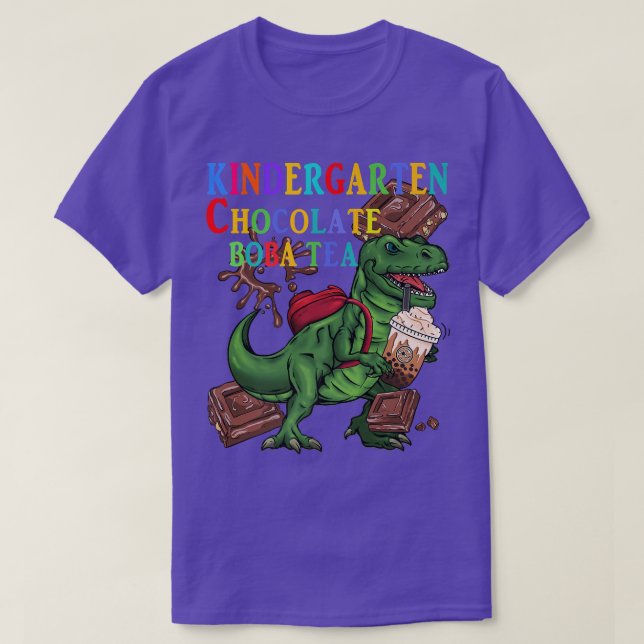Camiseta Dinosaurio de jardín infantil con té de chocolate  (Diseño del anverso)