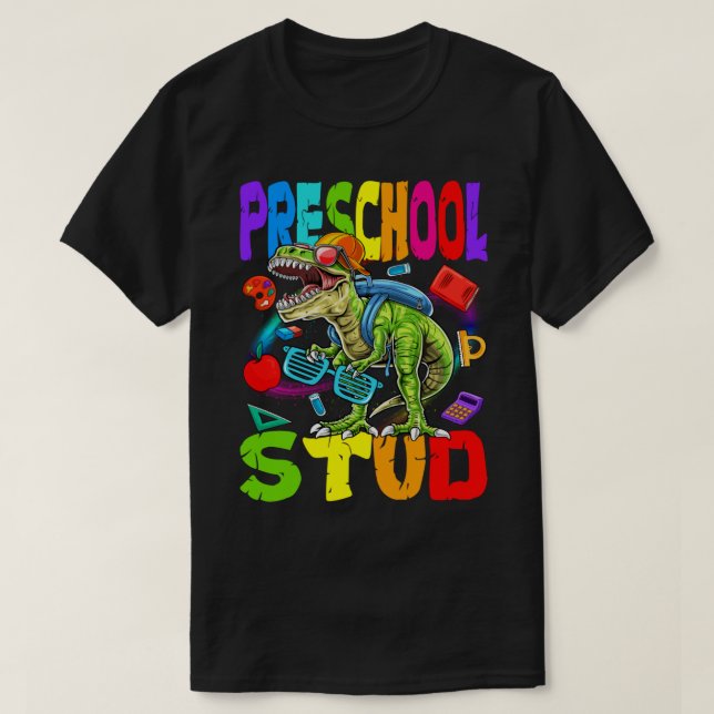 Camiseta Dinosaurio De La Escuela Preescolar De Vuelta A La (Diseño del anverso)