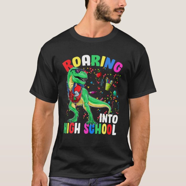 Camiseta Dinosaurio de la escuela secundaria para Rex Funny (Anverso)