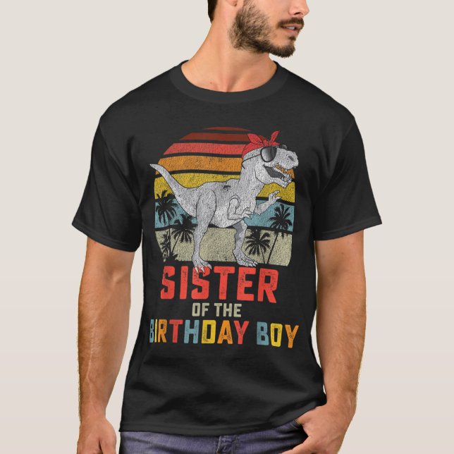 Camiseta Dinosaurio de la familia Birthday (Anverso)