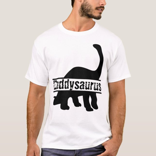 Camiseta Dinosaurio de la familia Cute Personalizable Dadys (Anverso)