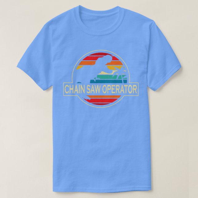 Camiseta Dinosaurio de la Operadora de Saw de Cadenas (Diseño del anverso)