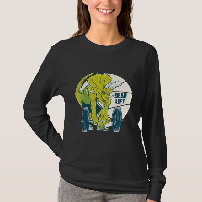 Camiseta Dinosaurio de levantamiento mortal - Levantamiento (Anverso)