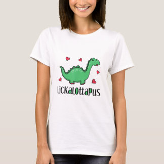 Camiseta Dinosaurio de Lickalottapus con corazones Graciosa