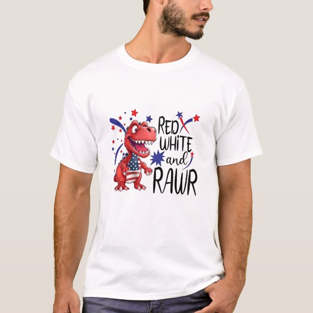 Camiseta Dinosaurio de los Rawr Blancos Occidentales (Anverso)
