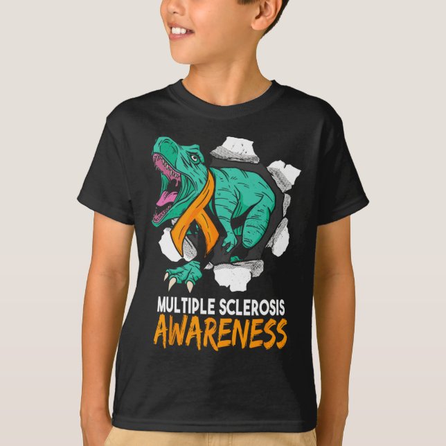 Camiseta Dinosaurio de lucha contra la esclerosis Sra Warri (Anverso)