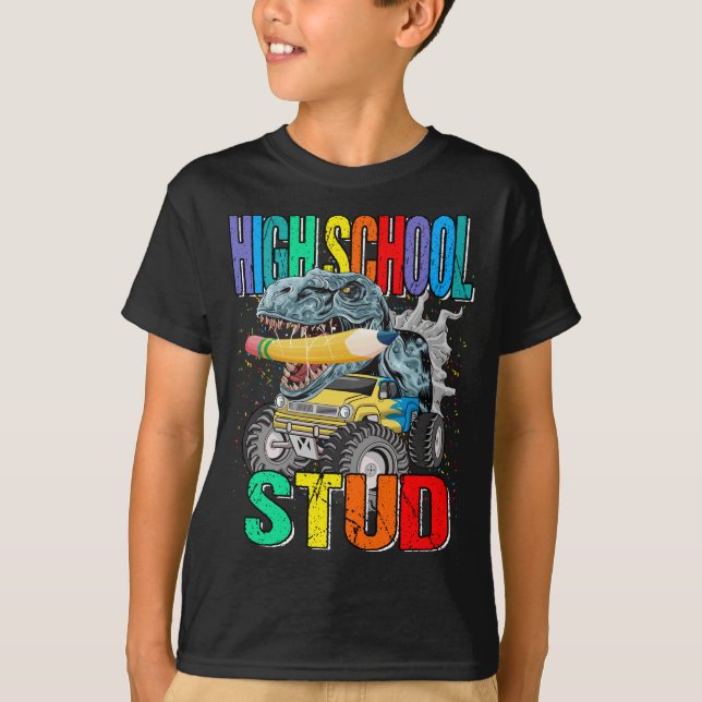 Camiseta Dinosaurio de monstruo de escuela secundaria (Anverso)