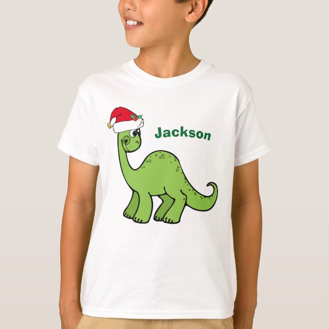 Camiseta Dinosaurio de Navidades curados en niños Personali (Anverso)