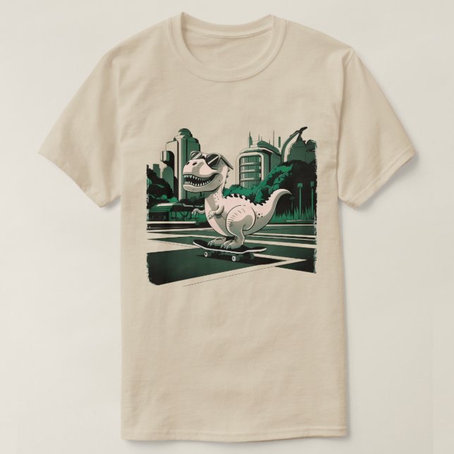 Camiseta Dinosaurio de patinaje (Diseño del anverso)