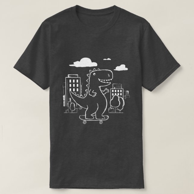 Camiseta Dinosaurio de patinaje (Diseño del anverso)