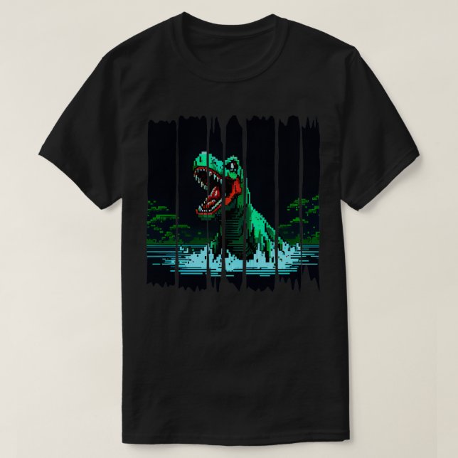 Camiseta Dinosaurio de Pixel (Diseño del anverso)